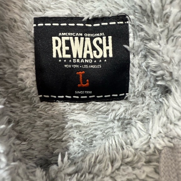 Rewash Women Hoodie Relaxed Fit Sherpa Fleece Hoodie Pullover Gray Size Large - Picture 3 of 6